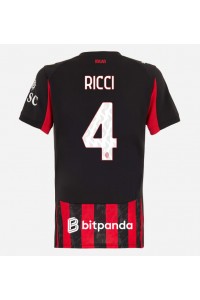 Fotbalové Dres AC Milan Samuele Ricci #4 Dámské Domácí Oblečení 2025-26 Krátký Rukáv